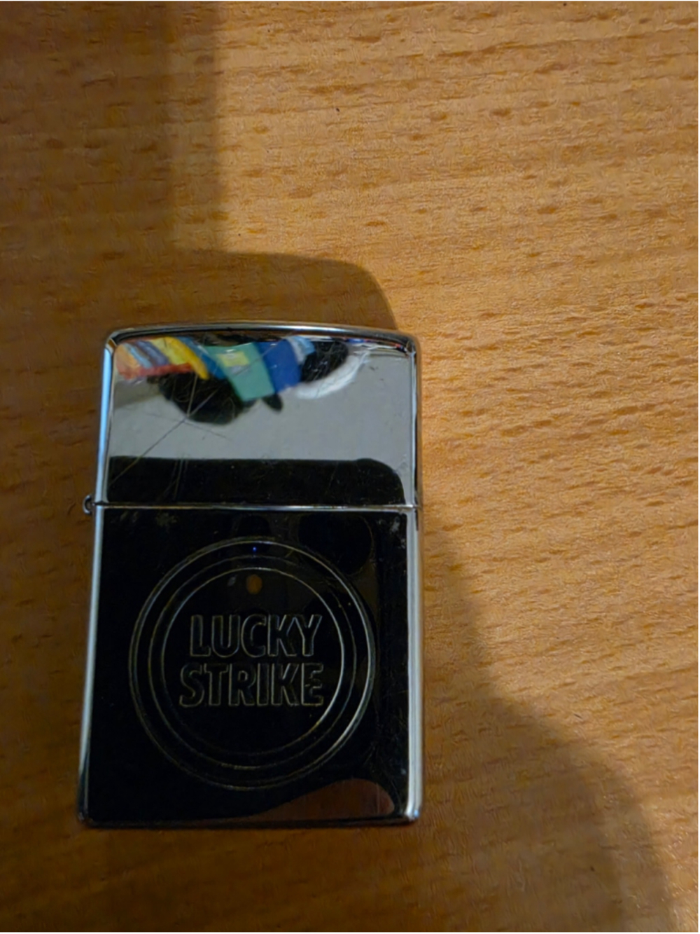 1995 Zippo Lucky Strike Cigarettes Chrome Advertising Lighter K XI Vintage